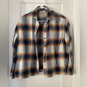 Madewell Blue and Brown Flannel